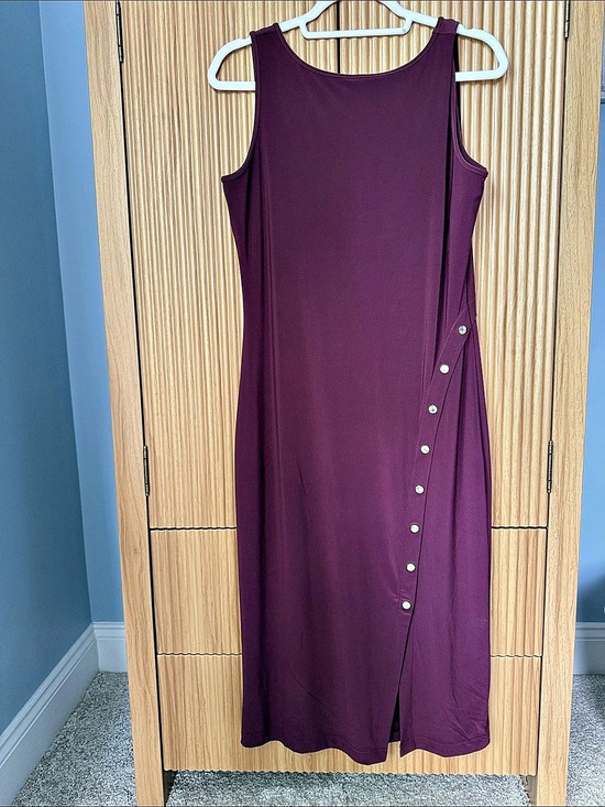 White House Black Market Dresses & Skirts - NWT White House Black Market Burgundy SL MJ Diag Placket Midi Embellished Maxi D